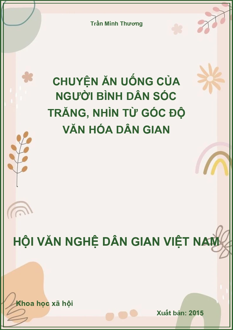 Chuyện Ăn Uống Của Người Bình Dân Sóc Trăng, Nhìn Từ Góc Độ Văn Hóa Dân Gian