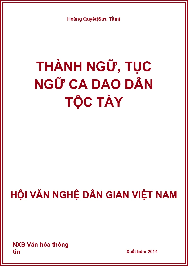 Thành Ngữ, Tục Ngữ Ca Dao Dân Tộc Tày