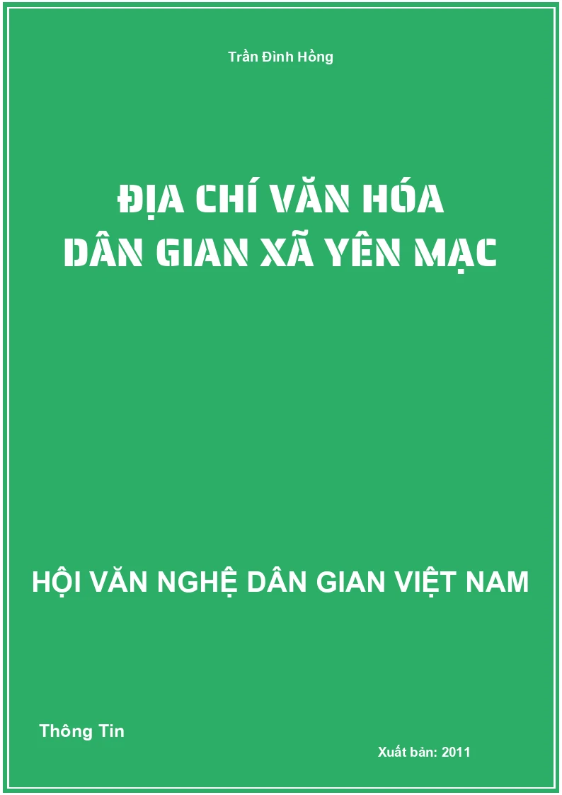 Địa Chí Văn Hóa Dân Gian Xã Yên Mạc
