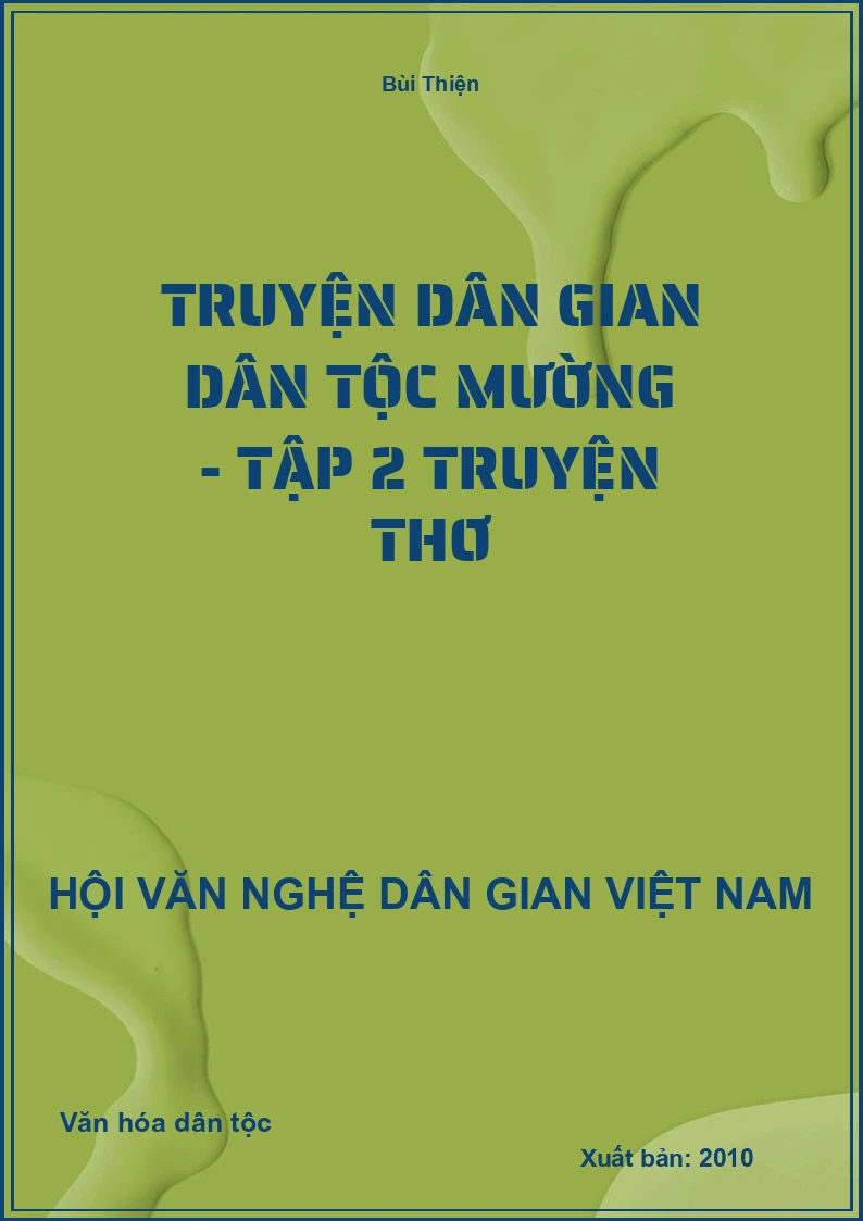 Truyện Dân Gian Dân Tộc Mường - Tập 2 Truyện Thơ