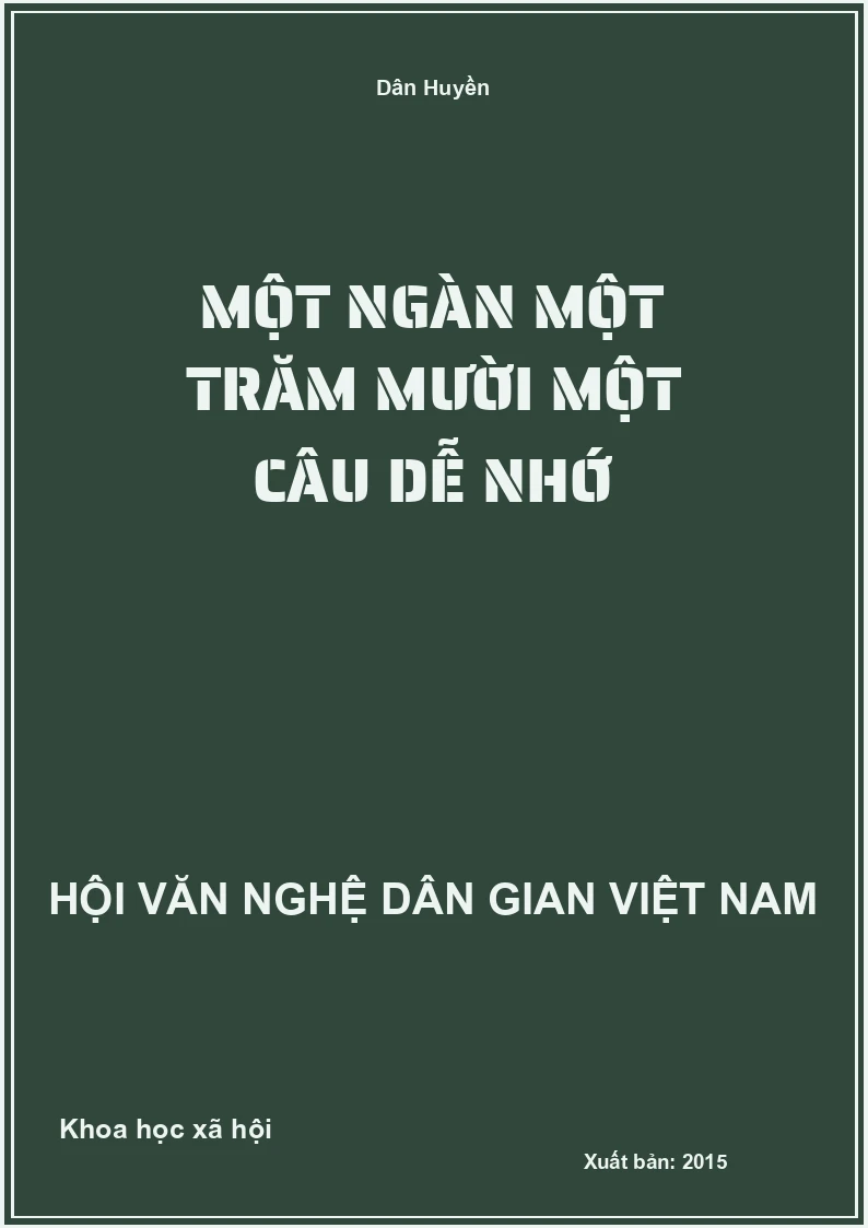 Một Ngàn Một Trăm Mười Một Câu Dễ Nhớ