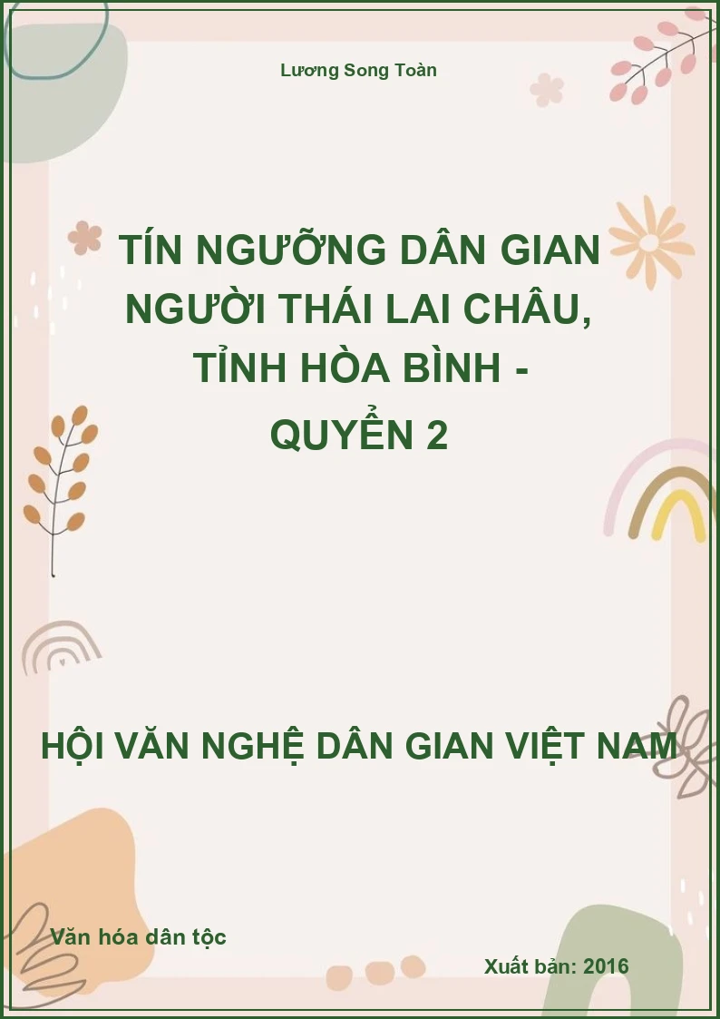 Tín Ngưỡng Dân Gian Người Thái Lai Châu, Tỉnh Hòa Bình - Quyển 2