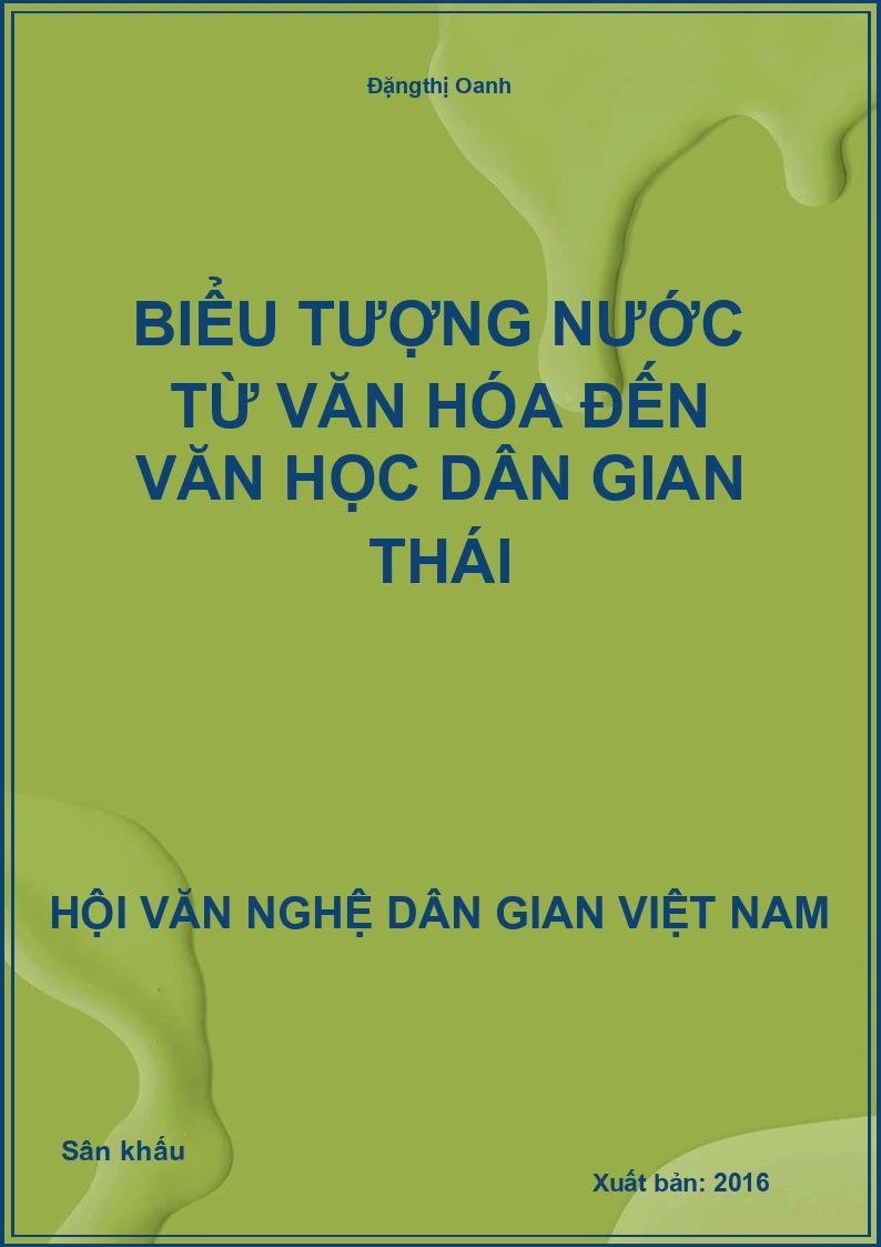 Biểu Tượng Nước Từ Văn Hóa Đến Văn Học Dân Gian Thái
