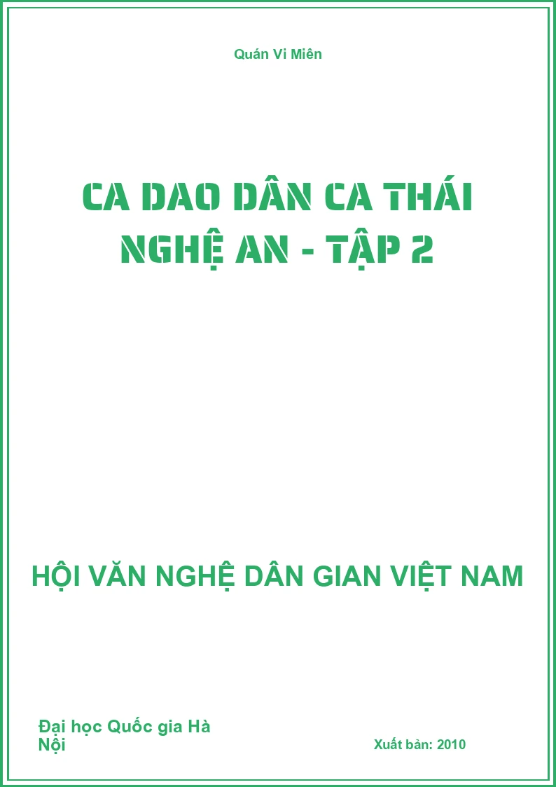 Ca Dao Dân Ca Thái Nghệ An - Tập 2