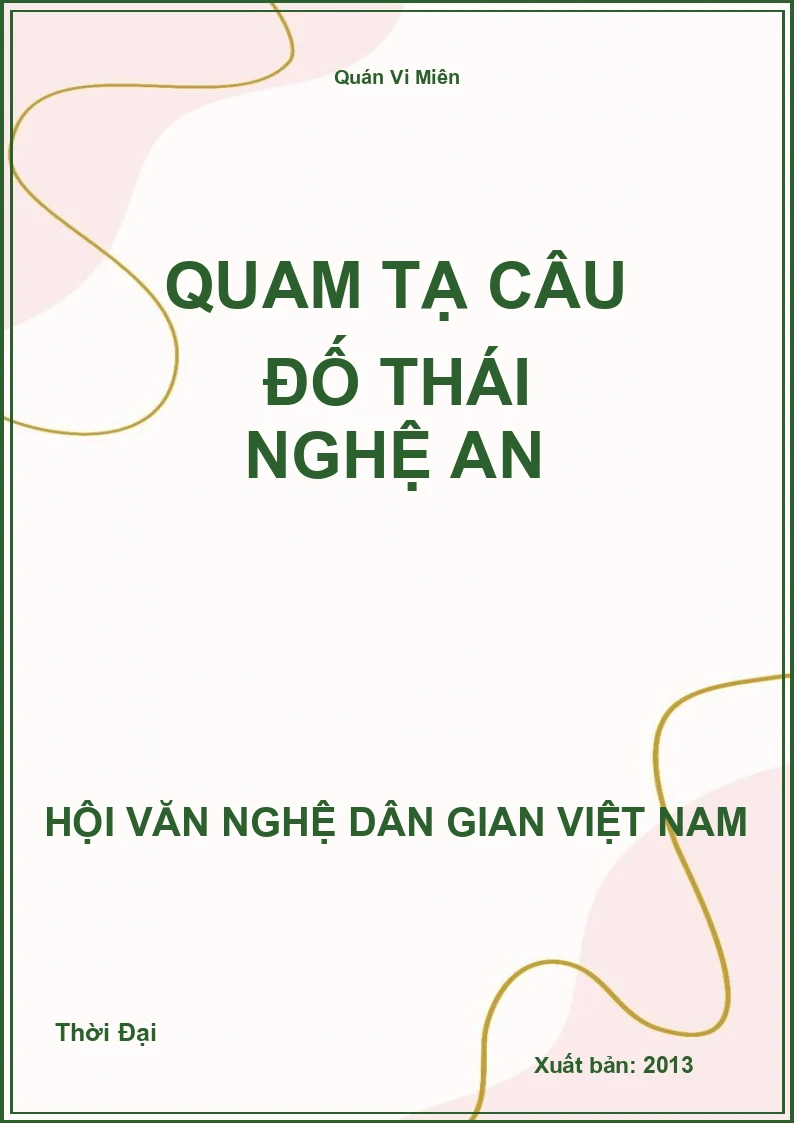 Quam Tạ Câu Đố Thái Nghệ An