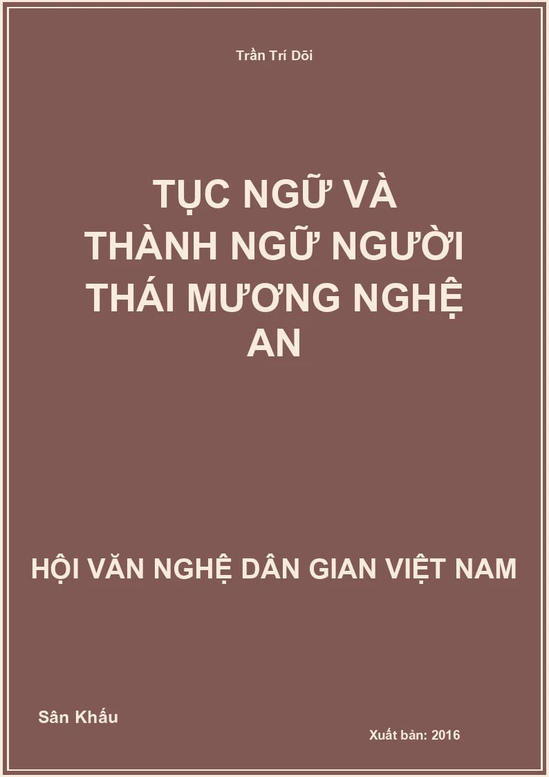 Tục Ngữ Và Thành Ngữ Người Thái Mương Nghệ An