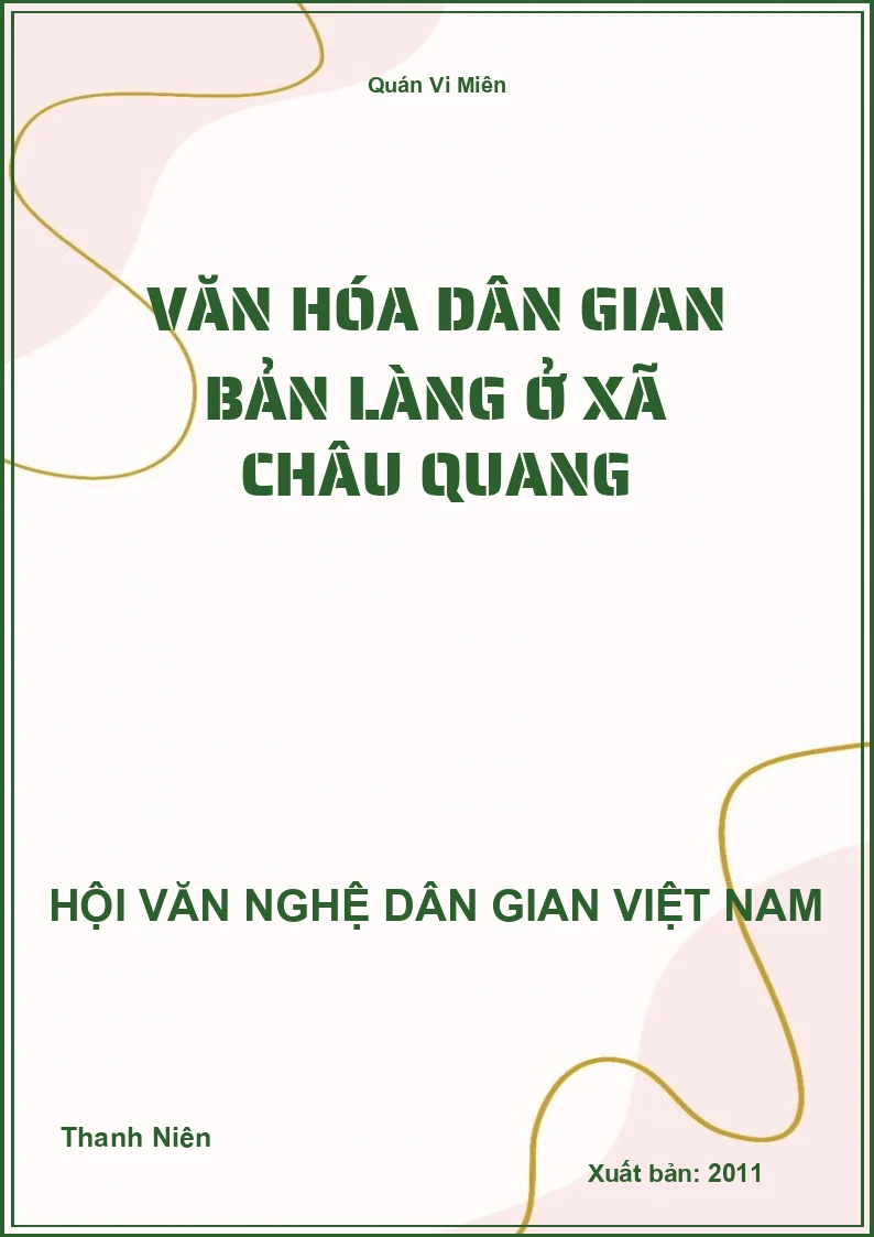 Văn Hóa Dân Gian Bản Làng Ở Xã Châu Quang