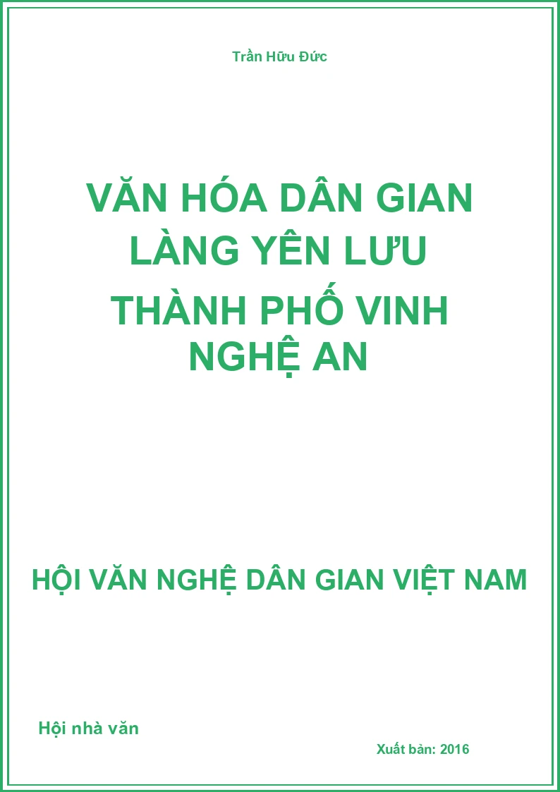 Văn Hóa Dân Gian Làng Yên Lưu Thành Phố Vinh Nghệ An