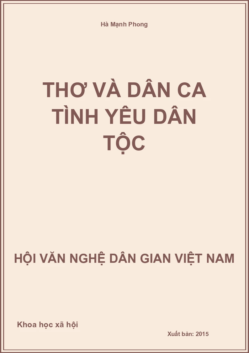Thơ Và Dân Ca Tình Yêu Dân Tộc
