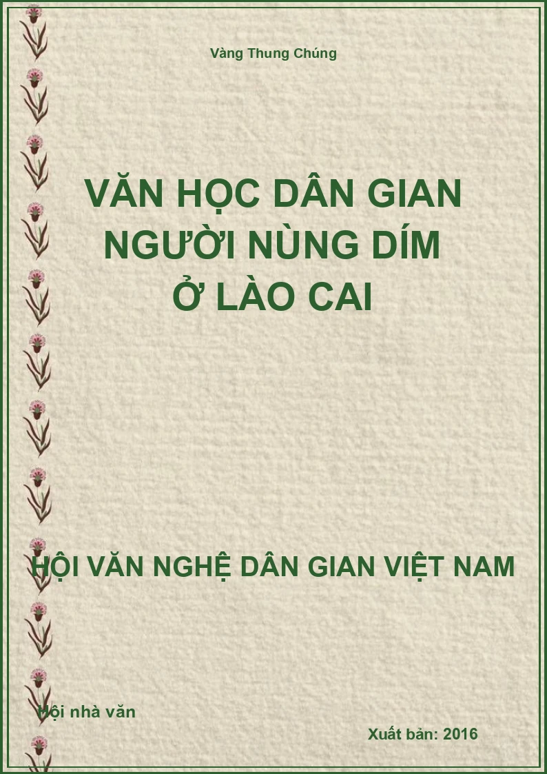 Văn Học Dân Gian Người Nùng Dím Ở Lào Cai