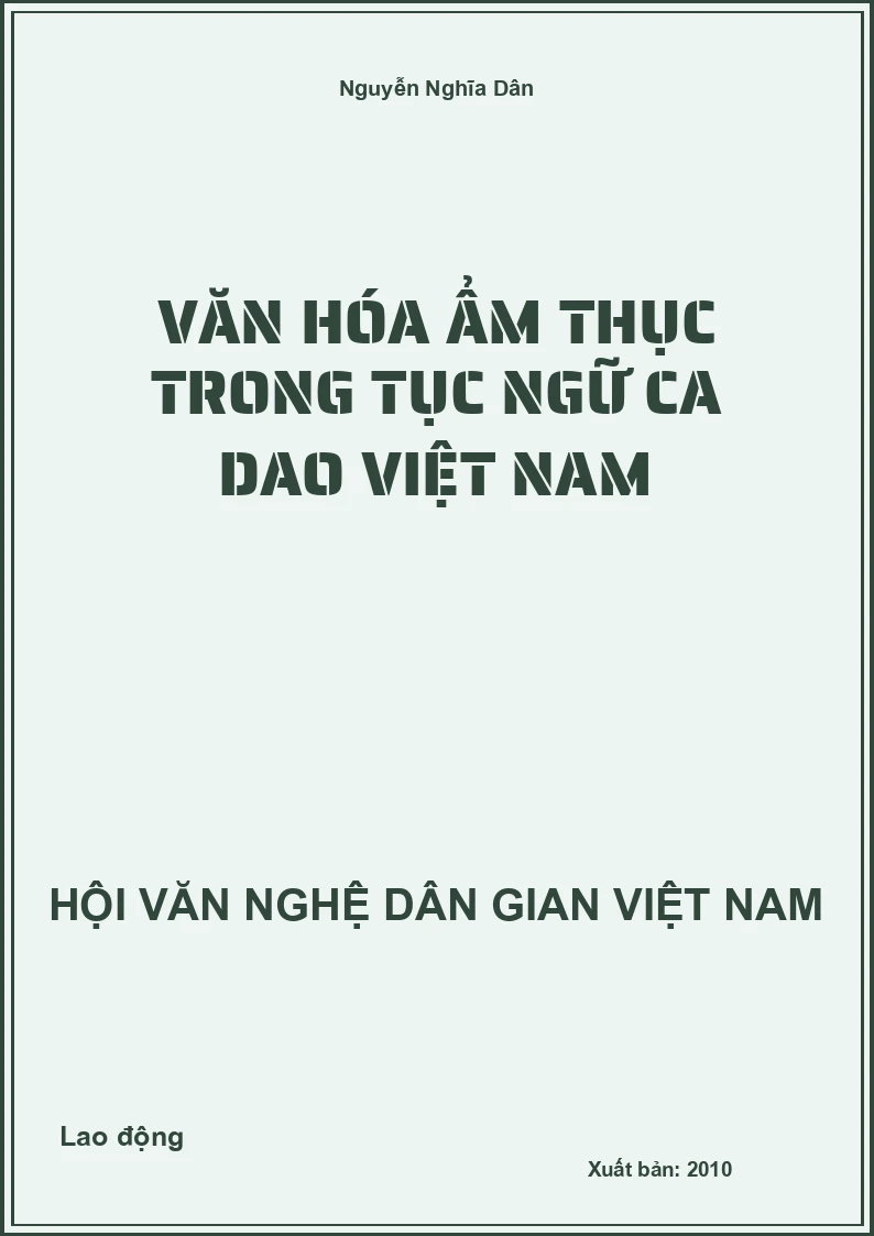 Văn Hóa Ẩm Thục Trong Tục Ngữ Ca Dao Việt Nam