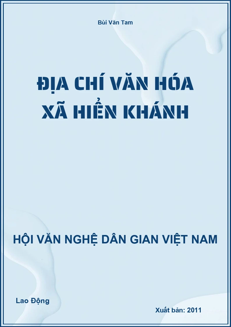 Địa Chí Văn Hóa Xã Hiển Khánh