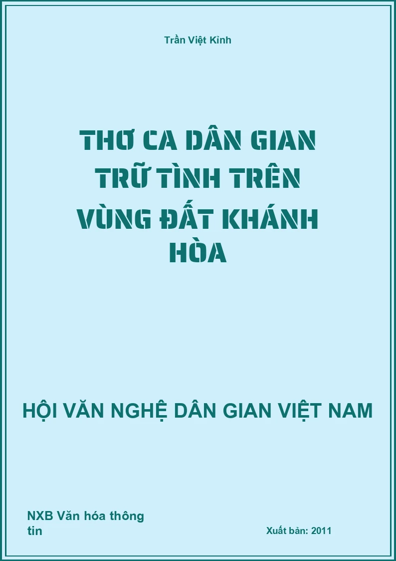 Thơ Ca Dân Gian Trữ Tình Trên Vùng Đất Khánh Hòa