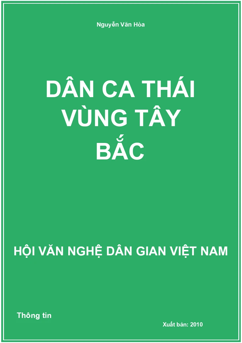 Dân Ca Thái Vùng Tây Bắc