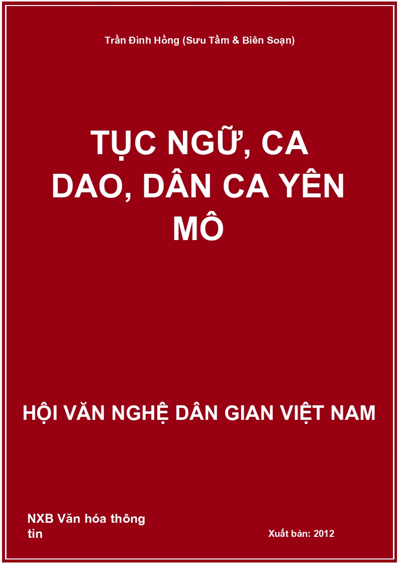 Tục Ngữ, Ca Dao, Dân Ca Yên Mô