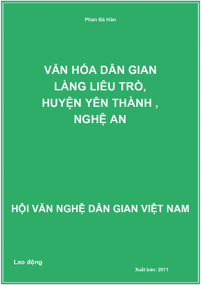 Văn Hóa Dân Gian Làng Liêu Trò, Huyện Yên Thành , Nghệ An