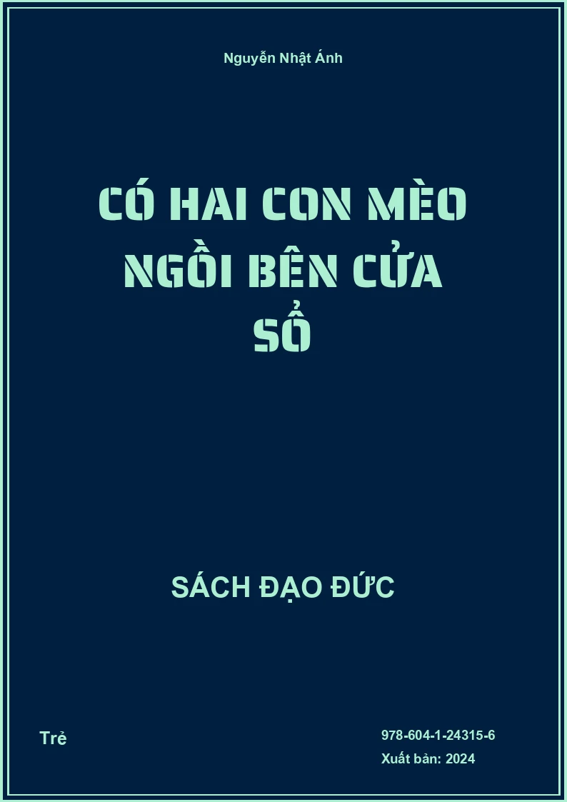 Có hai con mèo ngồi bên cửa sổ
