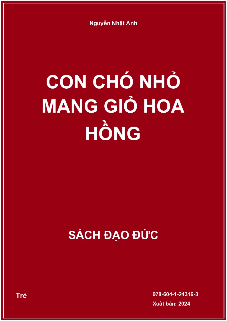 Con chó nhỏ mang giỏ hoa hồng