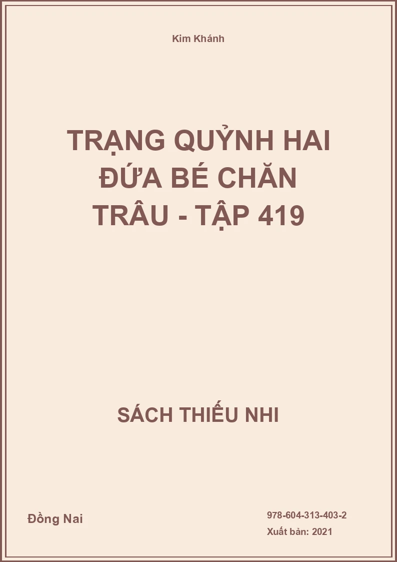 Trạng Quỷnh hai đứa bé chăn trâu - Tập 419