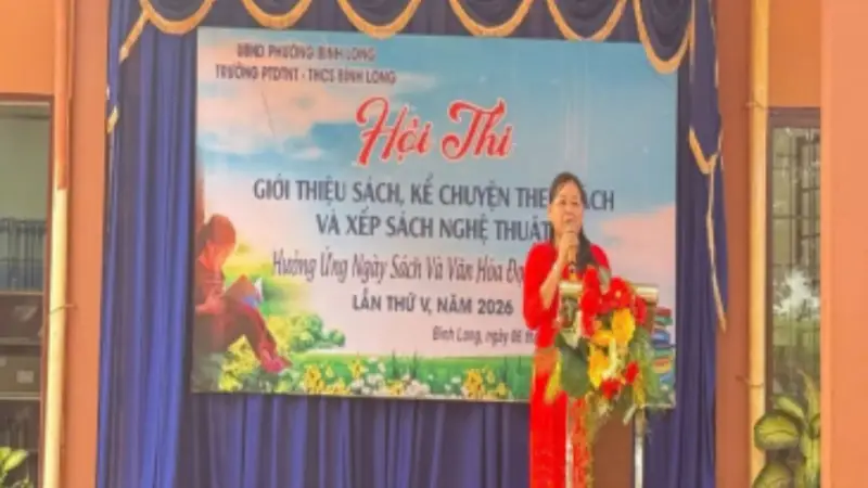 Sôi Nổi Hội Thi Giới Thiệu Sách, Kể Chuyện Theo Sách Và Sắp Xếp Sách Nghệ Thuật Tại Trường PTDTNT THCS Bình Long