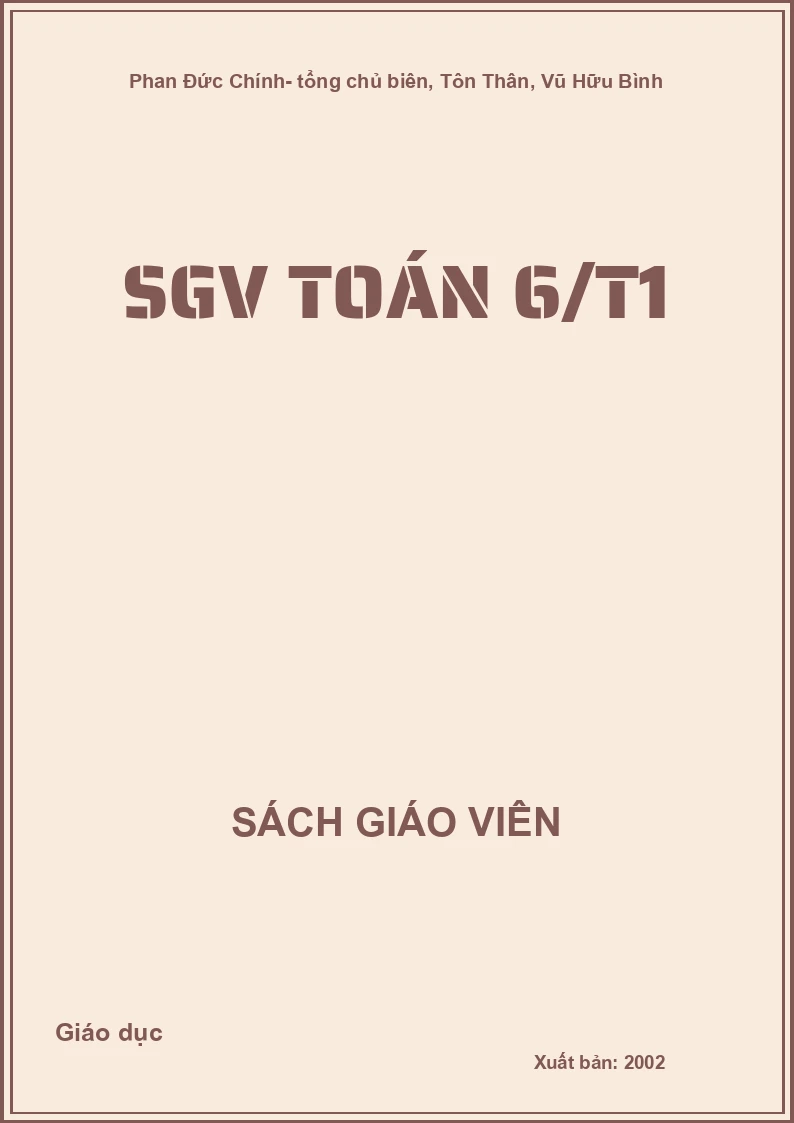 Sách giáo viên Toán 6 tập 1