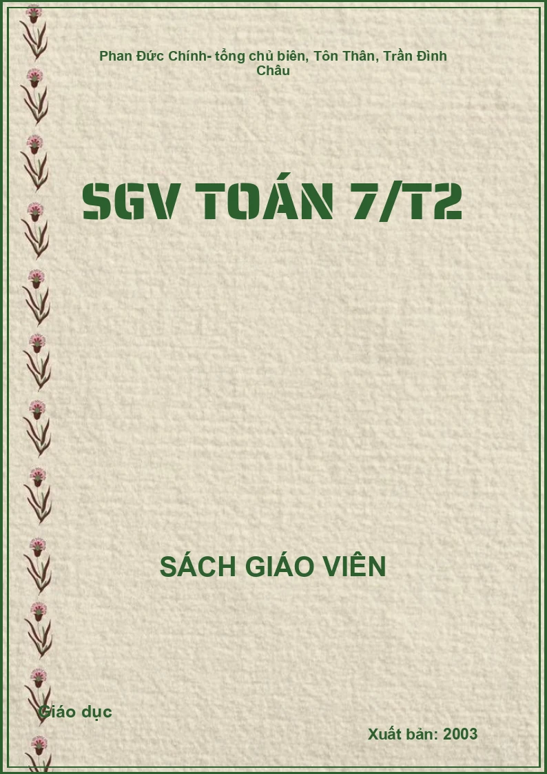 Sách giáo viên Toán 7 tập 2