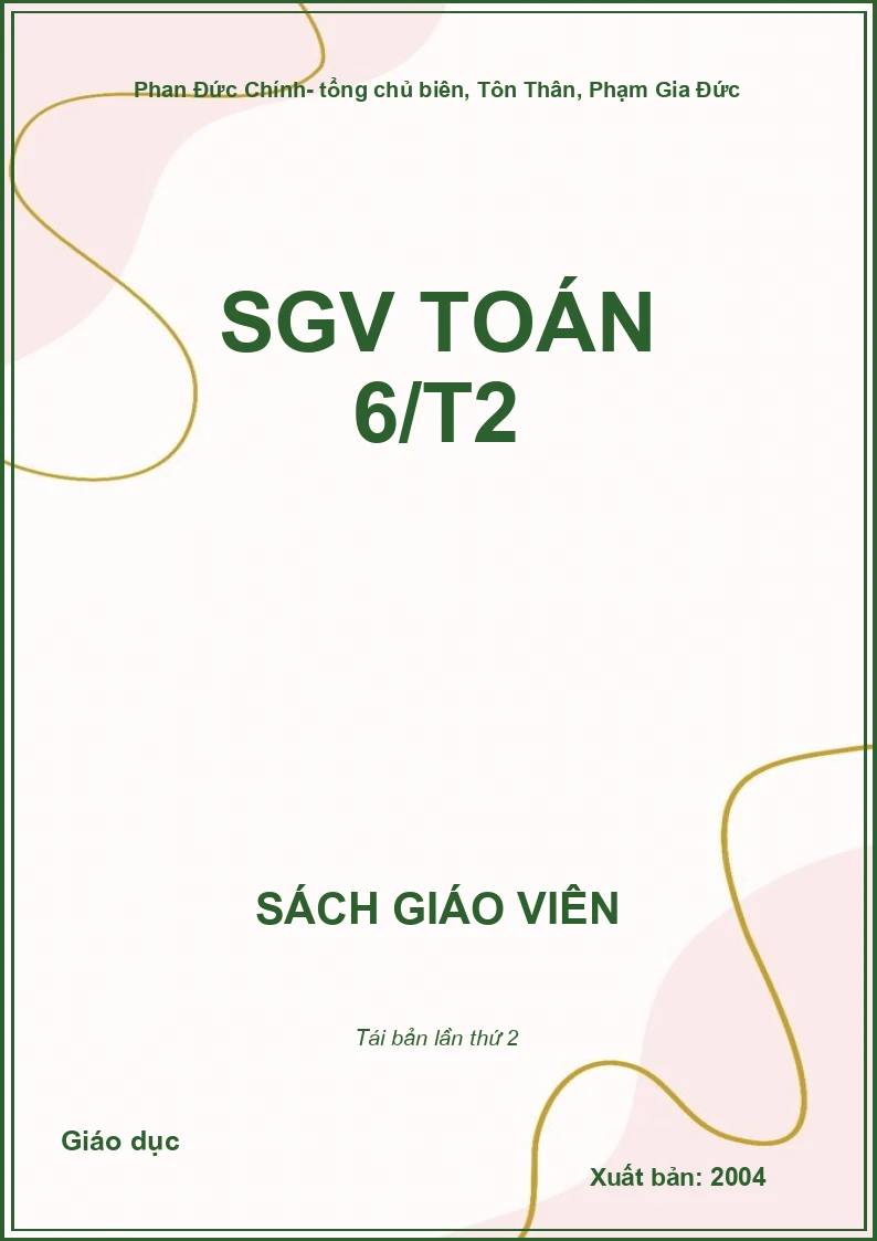 Sách giáo viên Toán 6 tập 2