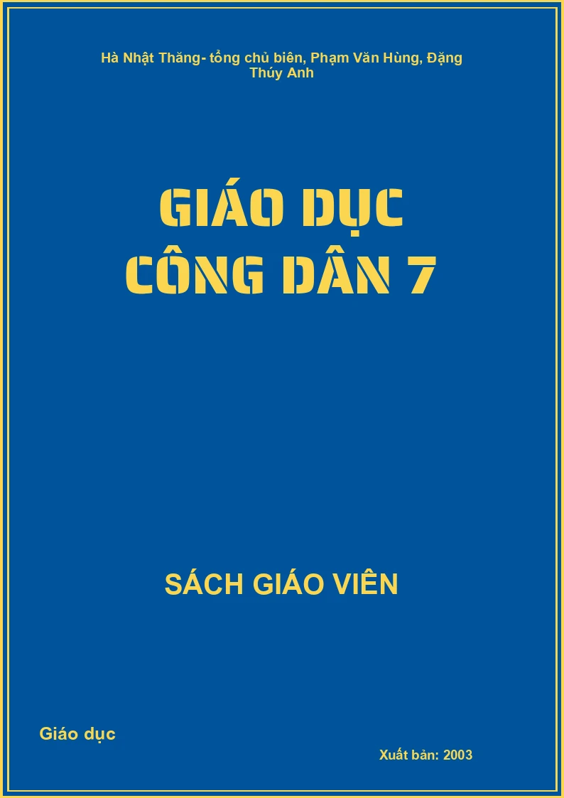 Sách giáo viên Giáo dục công dân 7