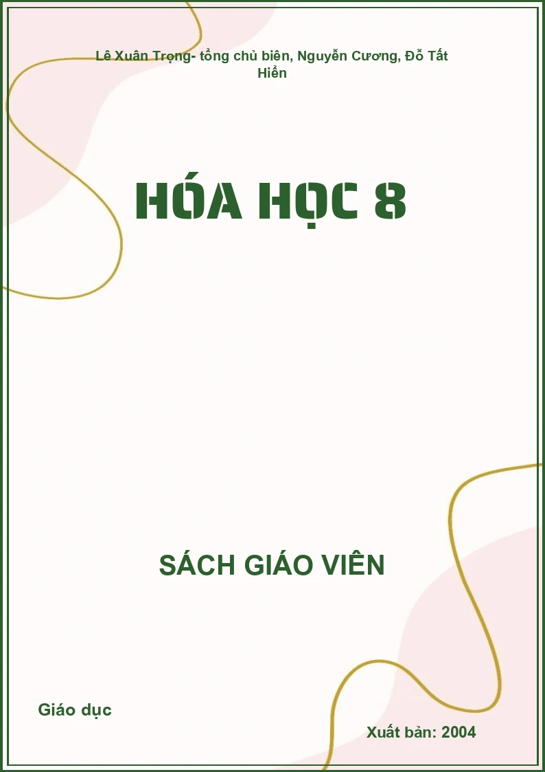 Sách giáo viên Hóa học 8