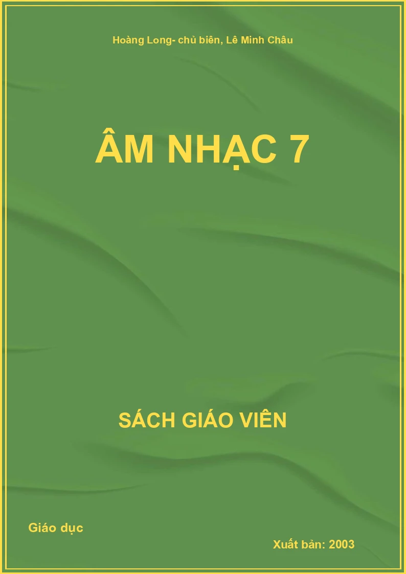 Sách giáo viên Âm nhạc 7