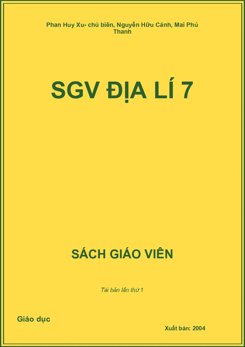 Sách giáo viên Địa lí 7