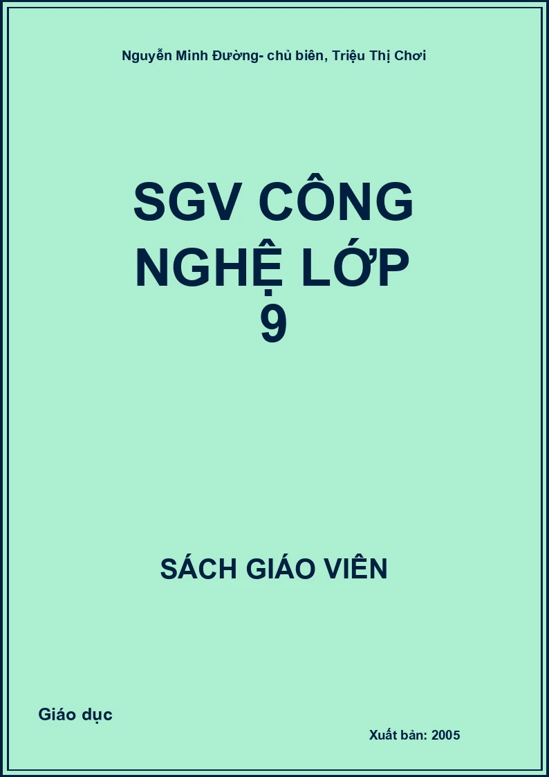 Sách giáo viên Công nghệ 9