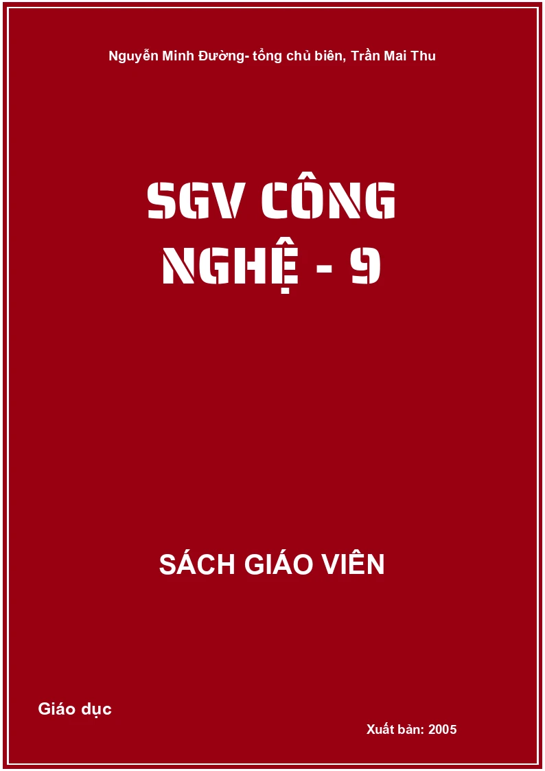 Sách giáo viên Công nghệ 9