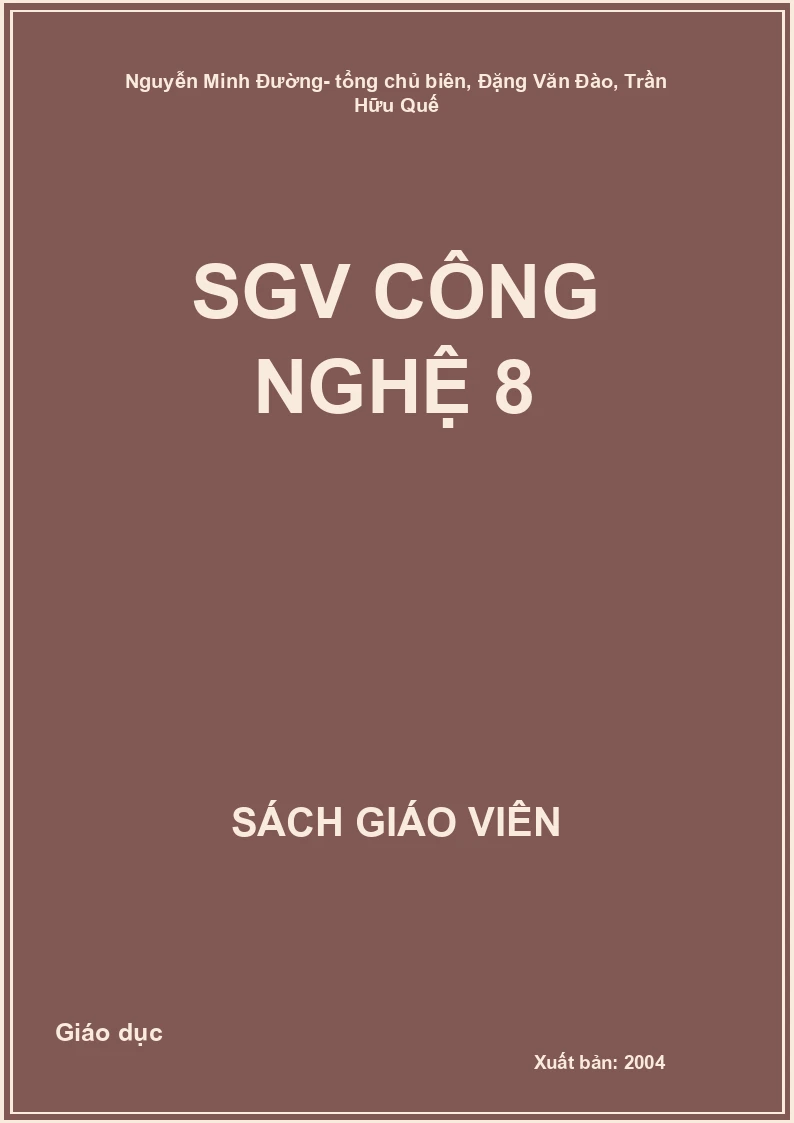 Sách giáo viên Công nghệ 8