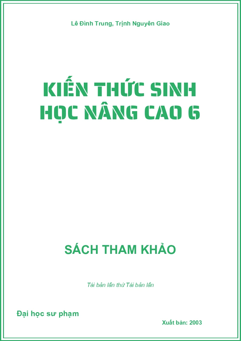 Kiến thức Sinh học nâng cao lớp 6