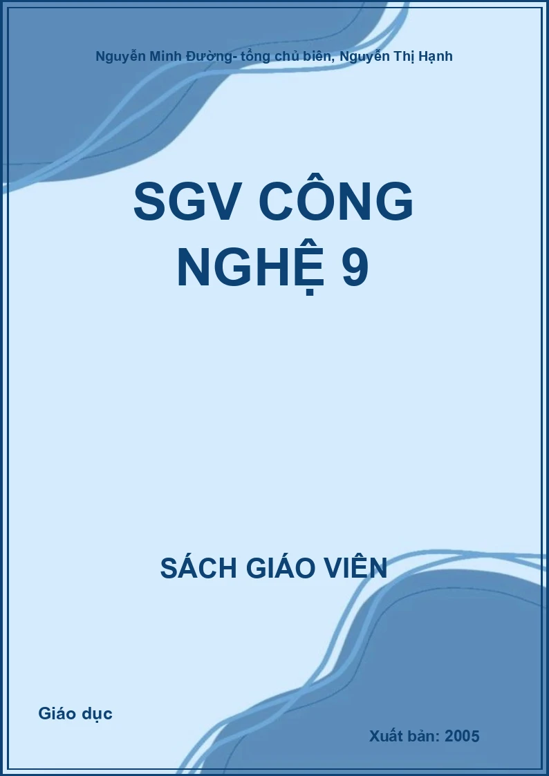 Sách giáo viên Công nghệ 9