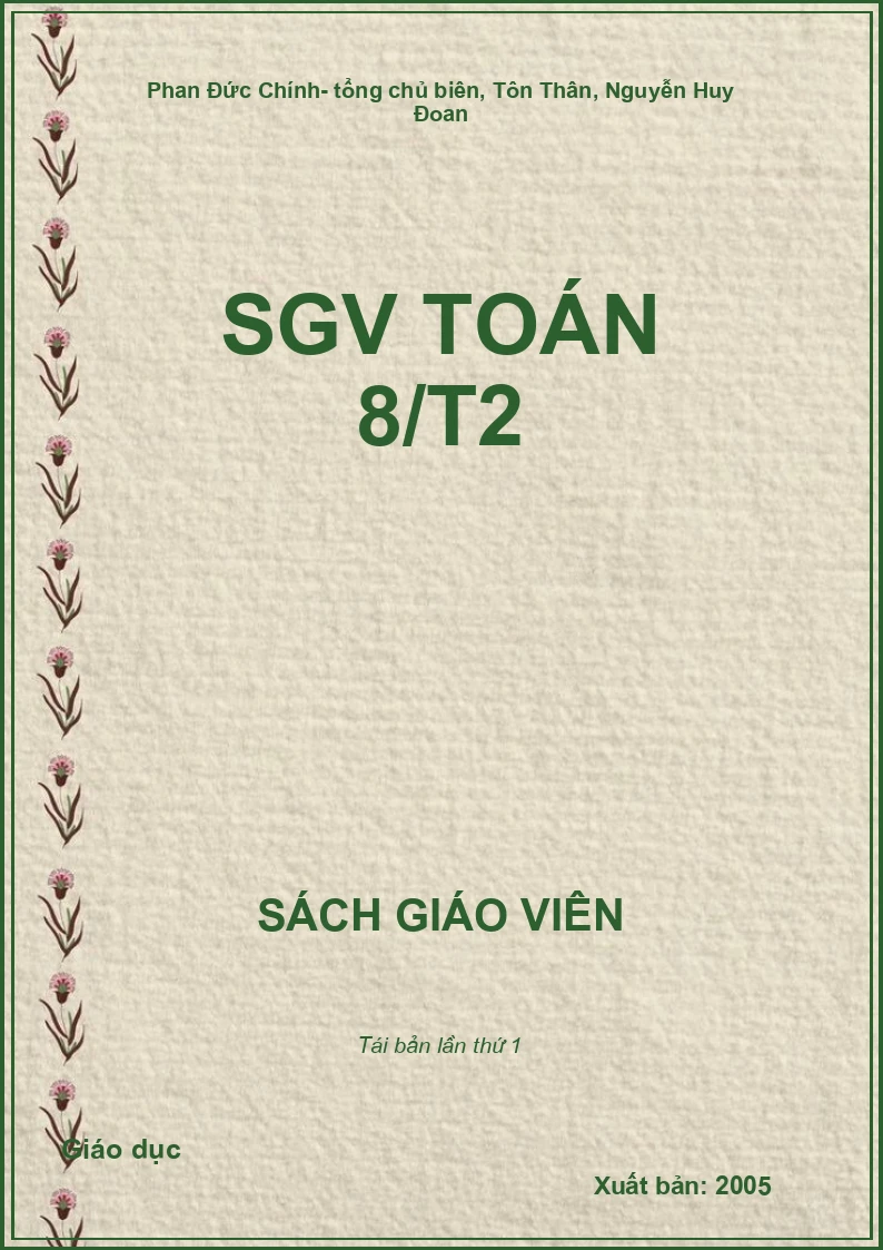 Sách giáo viên Toán 8 tập 2