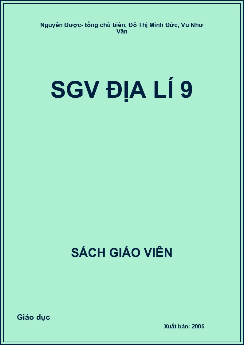 Sách giáo viên Địa lí 9