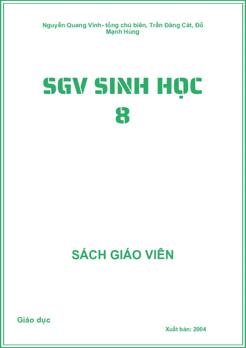 Sách giáo viên Sinh học 8
