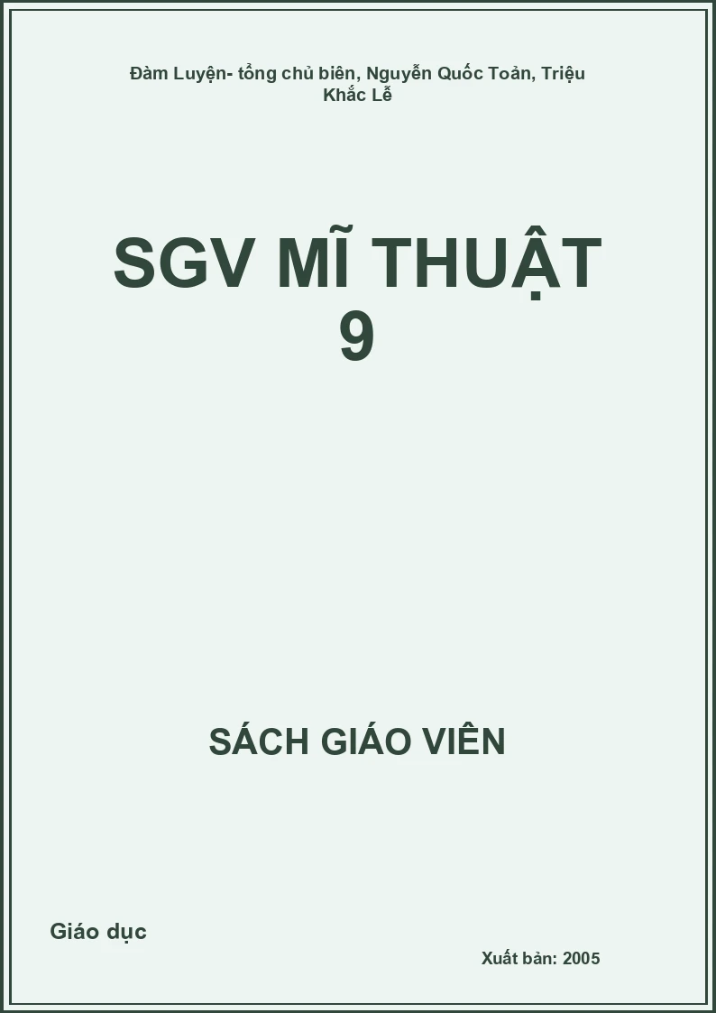 Sách giáo viên Mĩ thuật 9