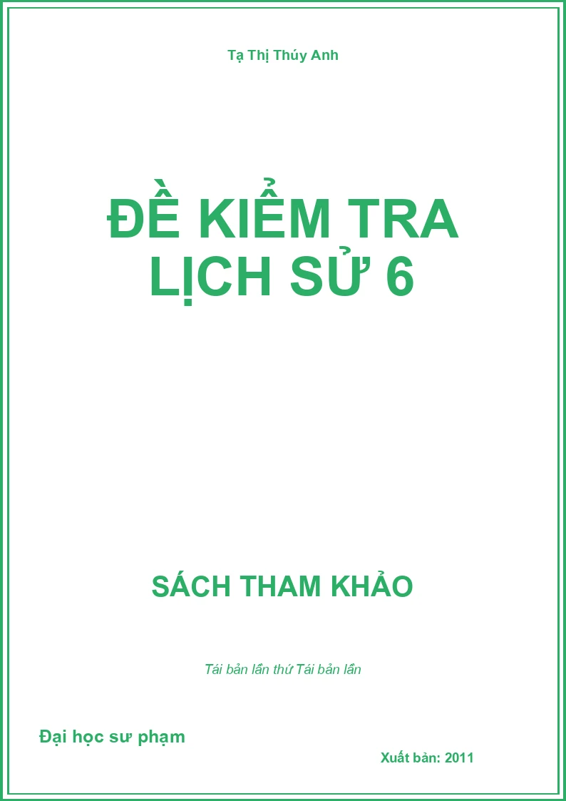 Đề kiểm tra Lịch sử 6