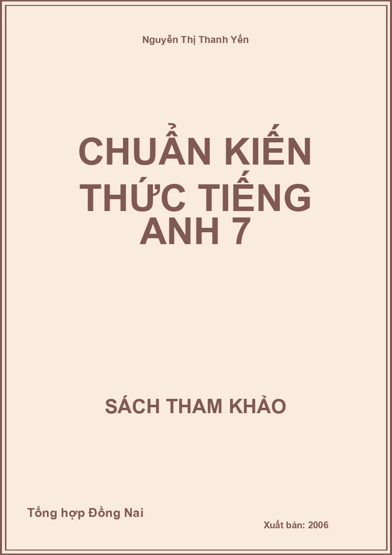 Chuẩn kiến thức Tiếng Anh 7