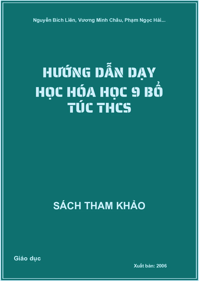 Hướng dẫn dạy học Hóa Học 9 bổ túc THCS