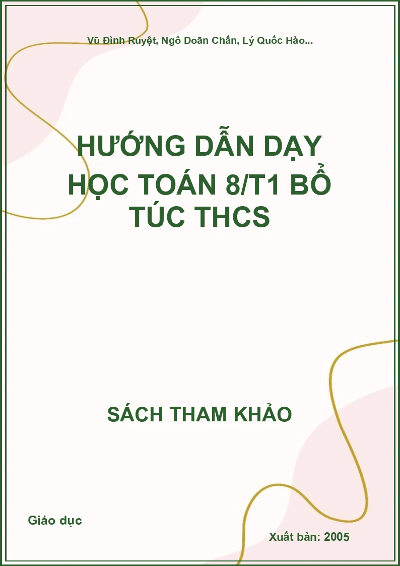 Hướng dẫn dạy học Toán 8 tập 1 bổ túc THCS