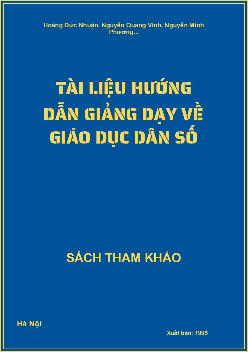 Tài liệu hướng dẫn giảng dạy về giáo dục dân số