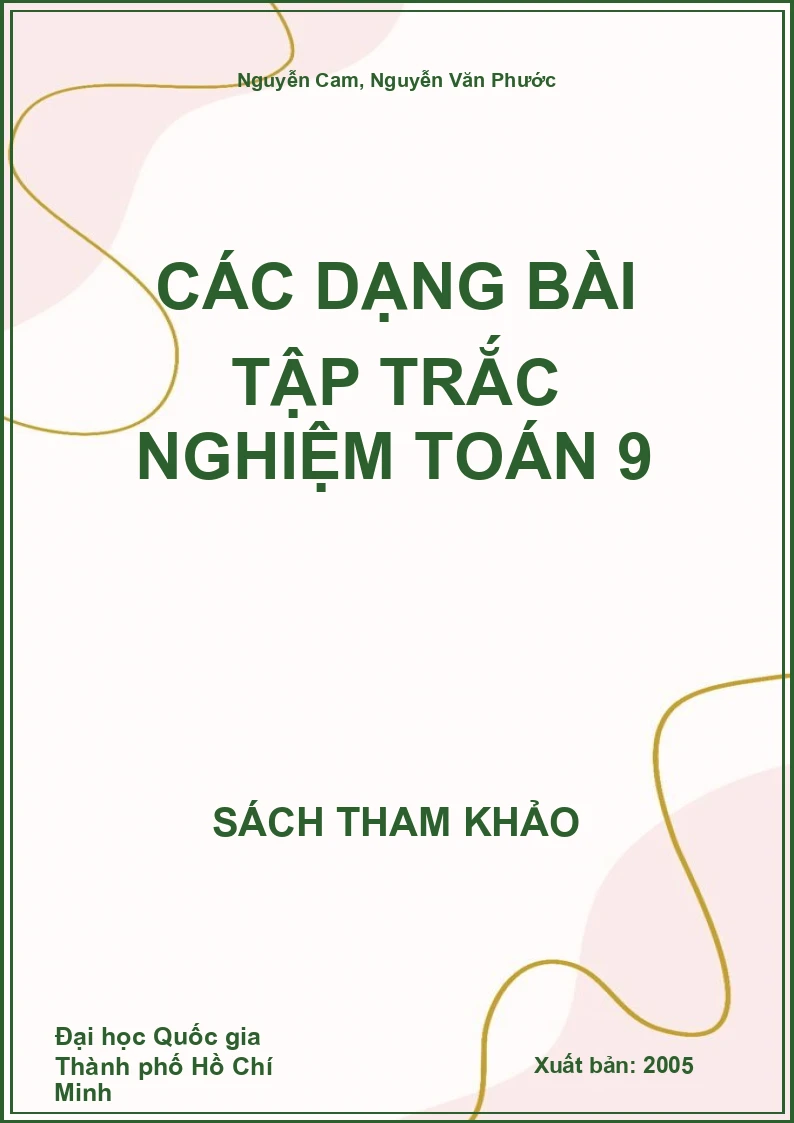 Các dạng bài tập trắc nghiệm Toán 9
