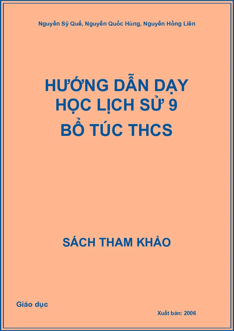 Hướng dẫn dạy học Lịch sử 9 bổ túc THCS
