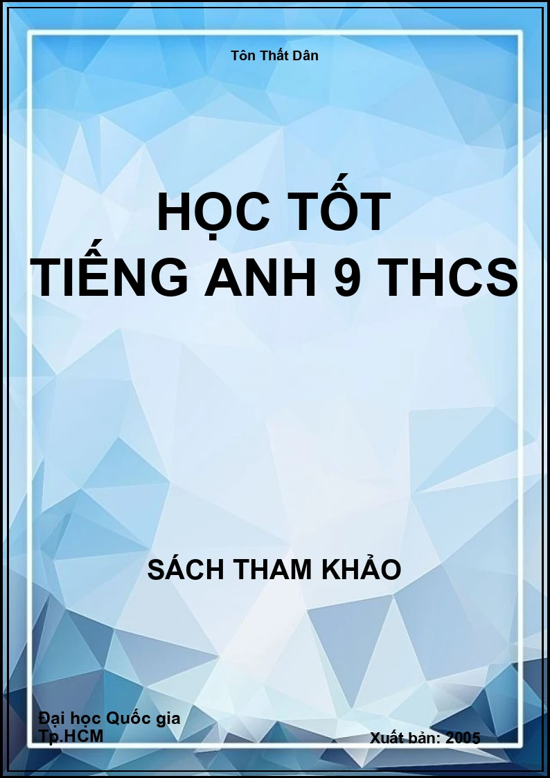 Học tốt Tiếng Anh 9 Trung học cơ sở