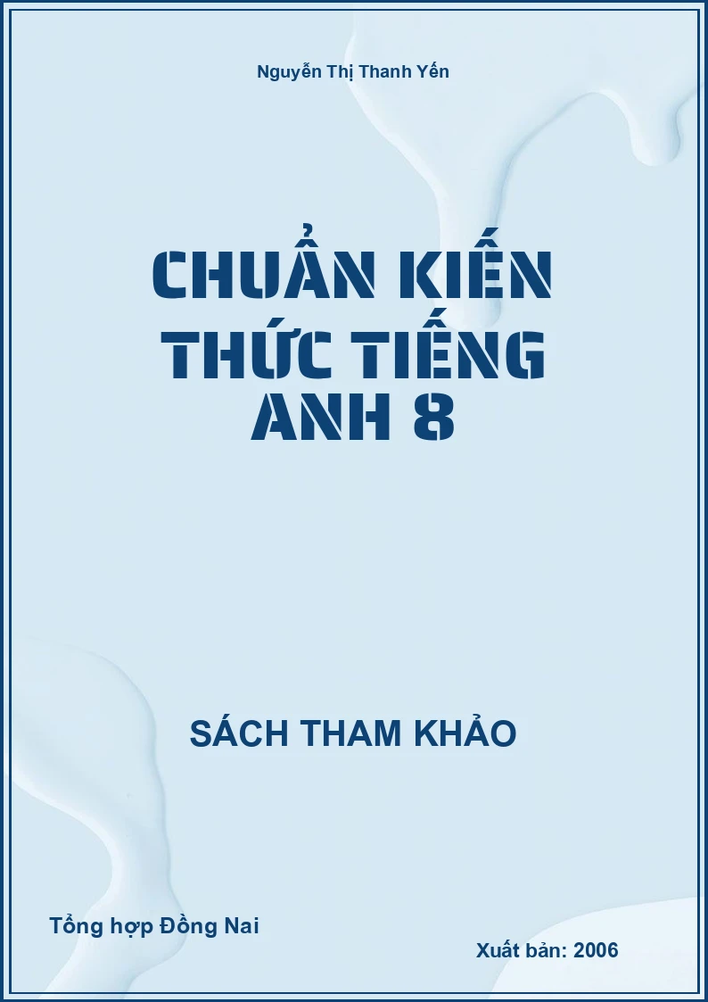Chuẩn kiến thức Tiếng Anh 8