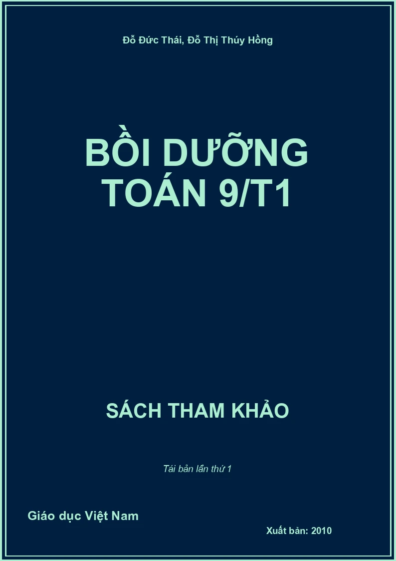 Bồi dưỡng Toán 9 tập 1